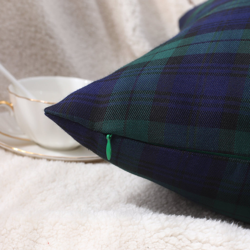 Polyester Cotton Tartan Check Cushion Cover Home Sofa 45x45 CM